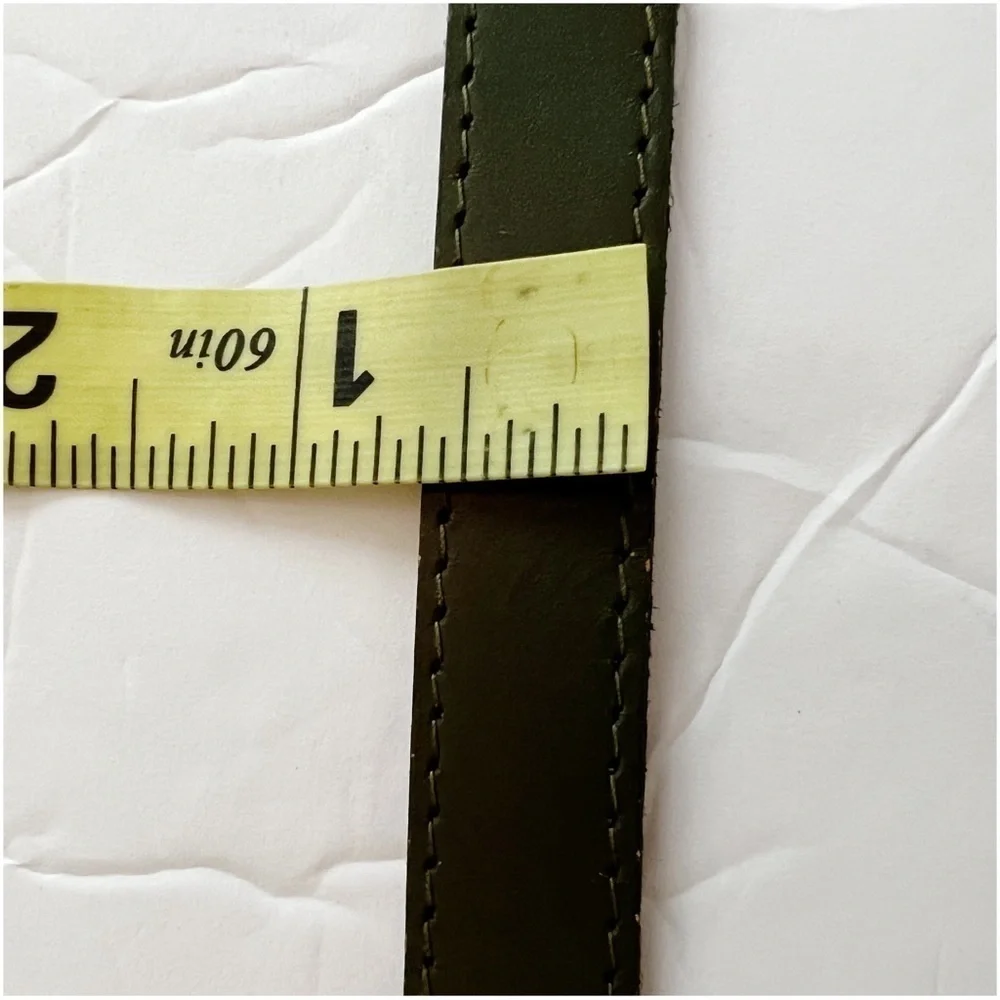 Vintage Jordache Skinny Olive Green Belt with Spell-out Buckle Size M//L